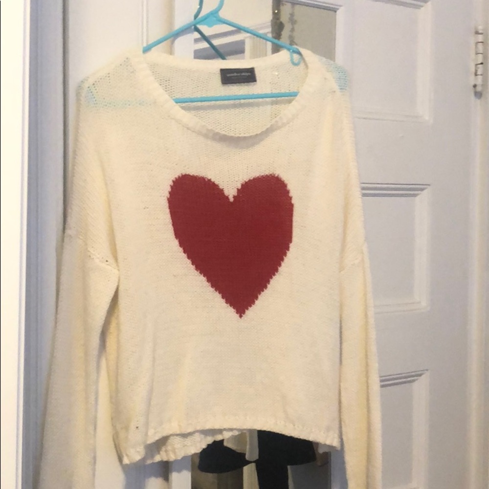 White heart sweater